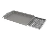 Kombi-Set 3-teilig Edelstahlpfanne + Edelstahlrost + Flammabdeckung für Gastrobräter 6-flammig