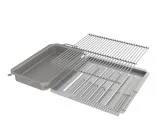 Kombi-Set 3-teilig Pfanne + Edelstahlrost + Flammabdeckung für Gastrobräter 4-flammig