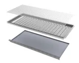 Nachrüstset 2-teilig V2A Rost Einzelstäbe Flammabdeckung+Fettwanne