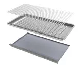 Nachrüstset 2-teilig V2A Rost Einzelstäbe Flammabdeckung+Fettwanne