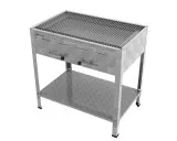 4er Holzkohlebräter mit 3-fach verstellbarem Kohlekasten