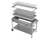 6er Holzkohlebräter mit 3-fach verstellbarem Kohlekasten