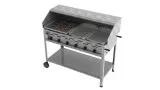 Lavastein Pfannen Grill Kombi 6-flammig 27 KW 2+1+1