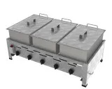 DROSS (KF) Gasbräter-Kombi 5-flammig 3 x 150mm tiefe Stahlpfanne