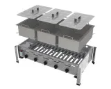 DROSS (KF) Gasbräter-Kombi 5-flammig 3 x 150mm tiefe Stahlpfanne