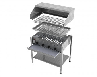 ChattenGlut Basic Gasbräter 4-flammig